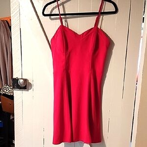 Candie's Vibrant Pink Smocked Dress Large EUC. Adjustable Straps, Elastic Back.